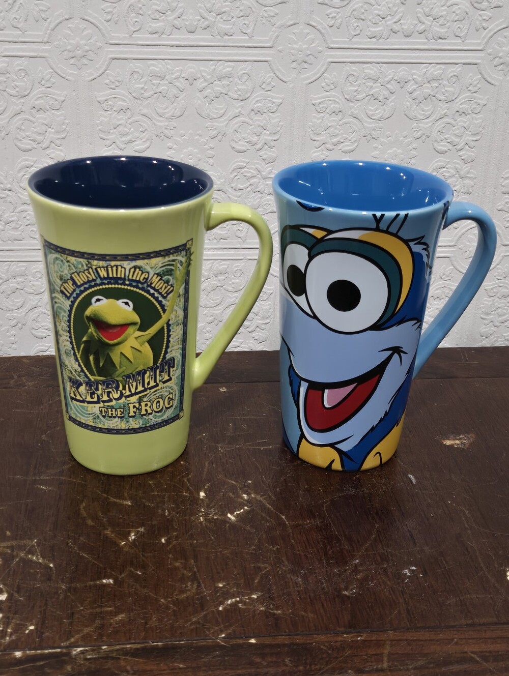 The Muppets Kermit The Frog & Gonzo Tall Latte Ceramic Coffee Mug Set Disney